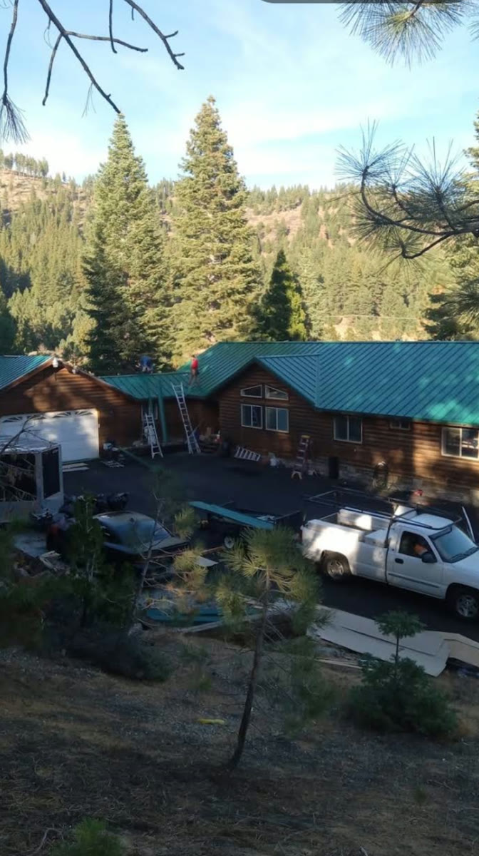 New metal roof on a mountain home